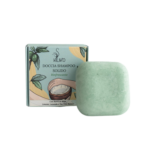 Doccia Shampoo Solido Rinfrescante (con Burro di Illipè, Limone e Tea Tree Bianco) -Kiliko-