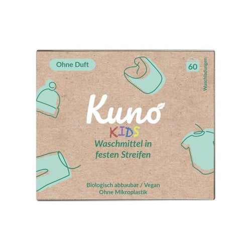 Detersivo Lavatrice in Fogli per Bambini, Senza Profumo (60 pz) -Kuno-