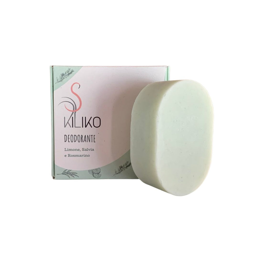 Deodorante Solido Limone, Salvia e Rosmarino (Senza Bicarbonato) -Kiliko-