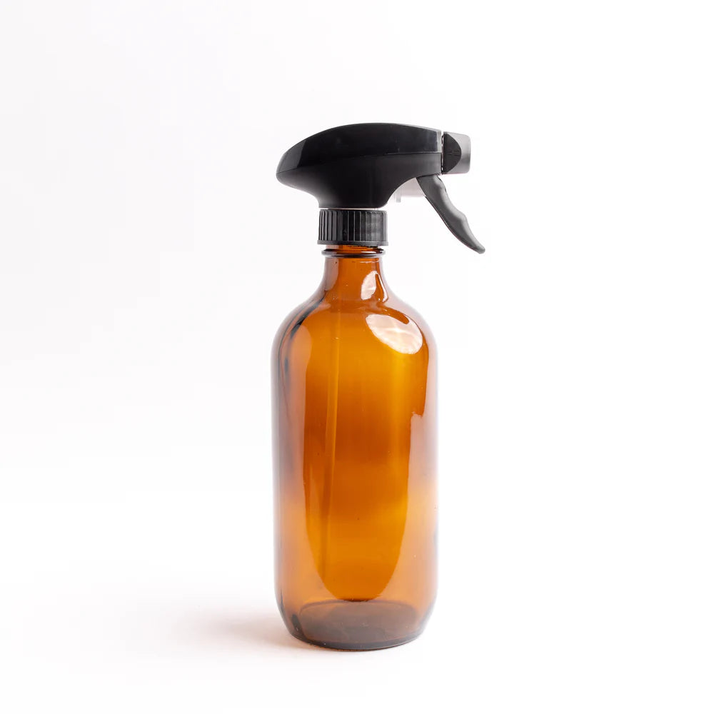 Bottiglia in Vetro Ambrato con Spruzzino per Detergenti Casa -Eco For Real-