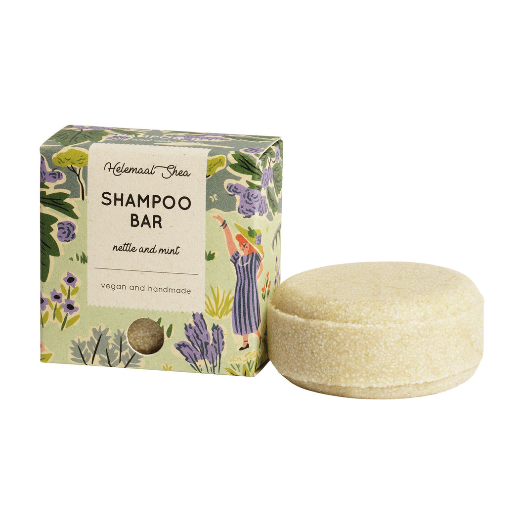 Shampoo Solido Ortica e Menta (per Cuoio Capelluto Problematico e Forfora) -Helemaal Shea-